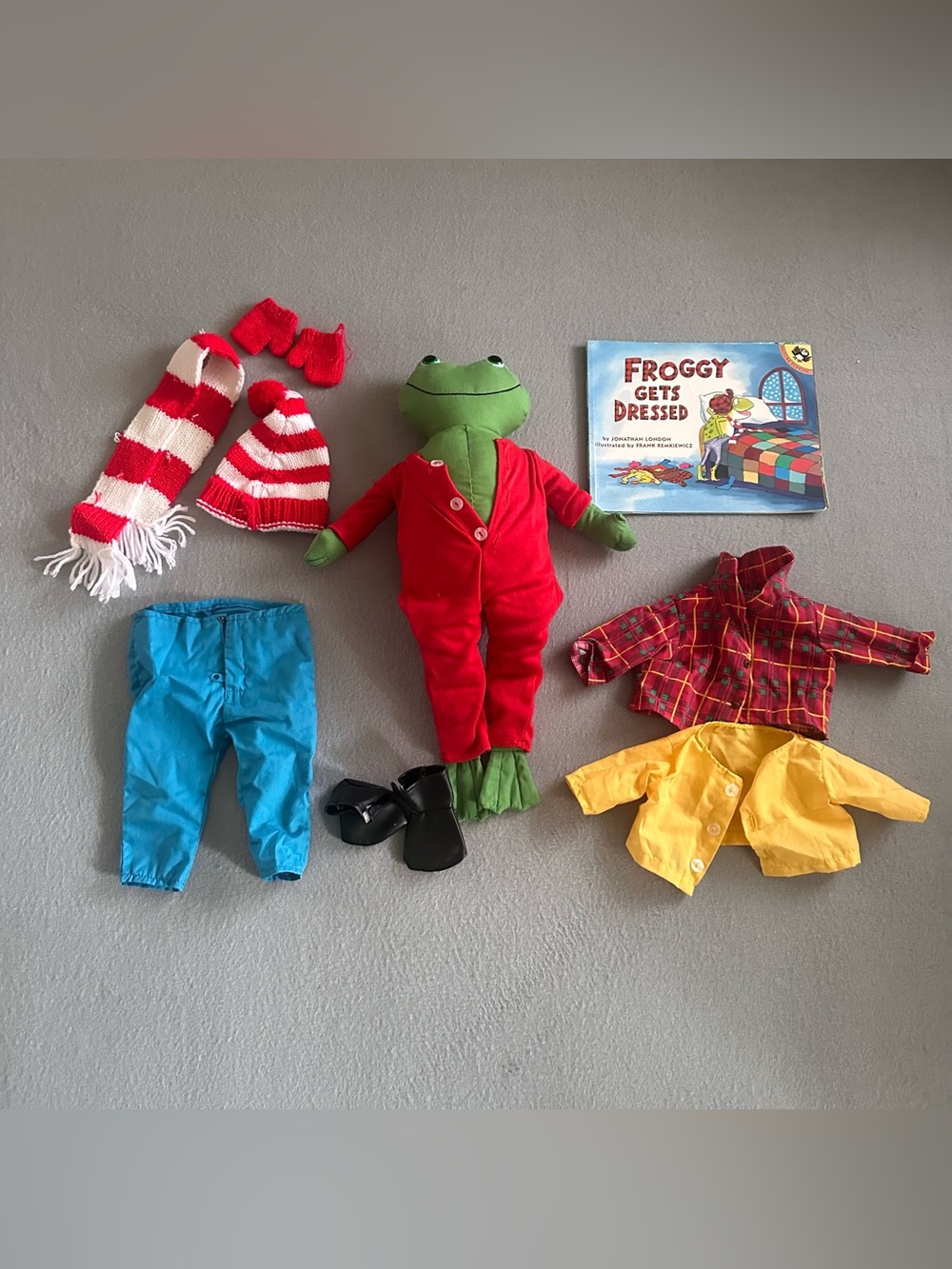 Froggy Gets Dressed Rare Dress Up Frog With Clothes, Book, Plush